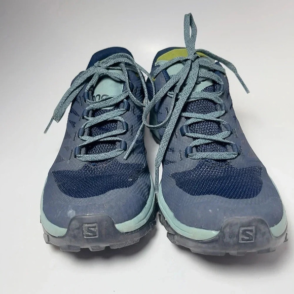 Salomon Womens 9.5 Outline Mid GTX W Navy Blazer Hydro Guacamole Outdoor Shoes - Picture 2 of 16